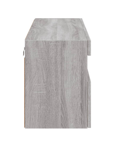 Mobile TV a Parete con Luci LED Grigio Sonoma 100x30x40 cm