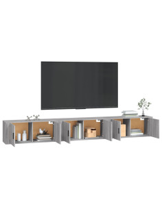Mobili Porta TV a Parete 3 pz Grigio Sonoma 100x34,5x40 cm 2