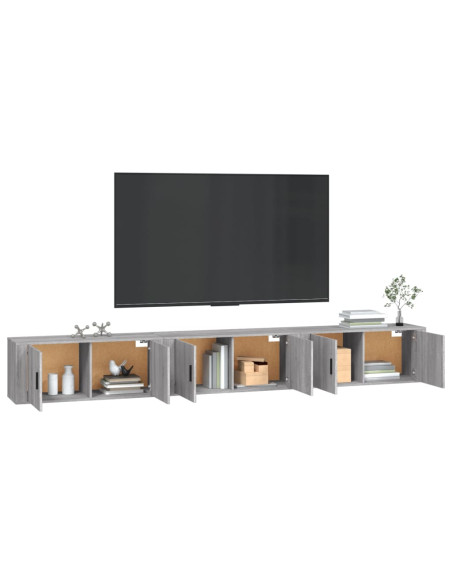Mobili Porta TV a Parete 3 pz Grigio Sonoma 100x34,5x40 cm