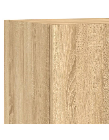 Set Mobili TV a Muro 7 pz con Luci LED Rovere Sonoma