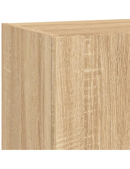 Mobili TV a Muro con LED 5pz Rovere Sonoma Legno Multistrato