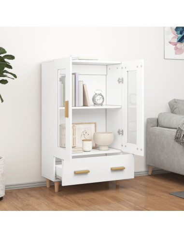 Credenza Bianca 70x31x115 cm in Legno Ingegnerizzato