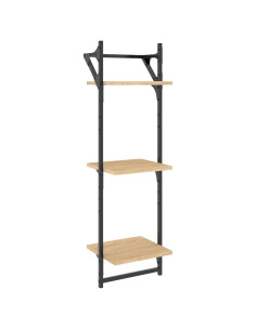 Set Mensole Parete con Aste 6pz Rovere Sonoma Legno Multistrato