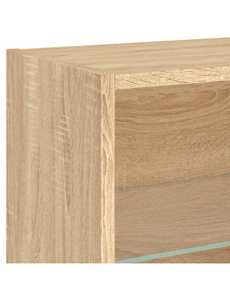 Mobili TV a Muro con LED 5pz Rovere Sonoma Legno Multistrato