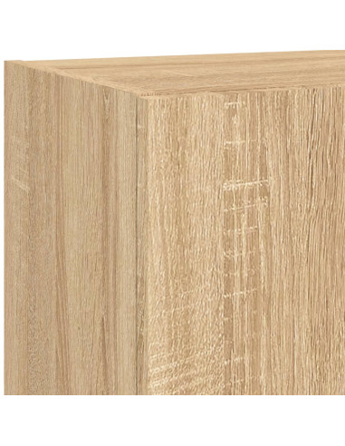 Mobili TV a Muro con LED 5pz Rovere Sonoma Legno Multistrato