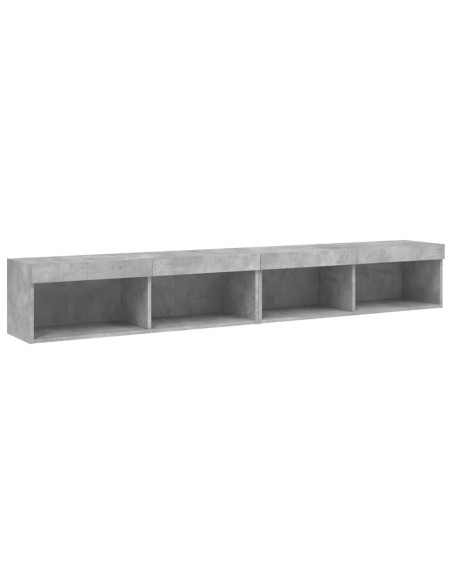 Mobili TV con Luci LED 2pz Grigio Cemento 100x30x30 cm