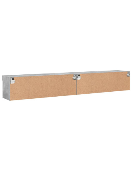 Mobili TV con Luci LED 2pz Grigio Cemento 100x30x30 cm
