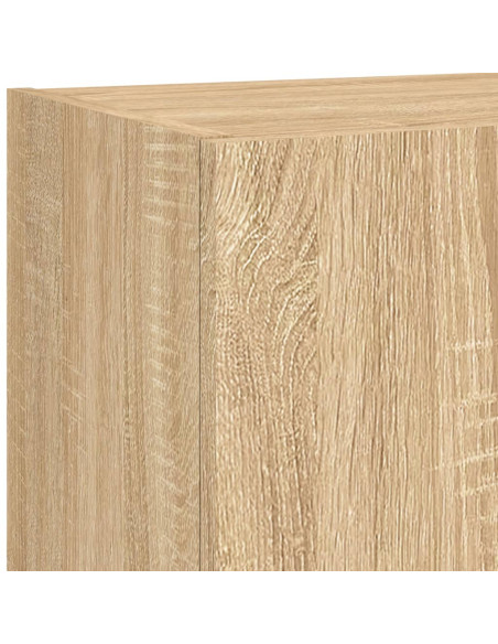 Mobili TV a Muro con LED 4pz Rovere Sonoma Legno Multistrato