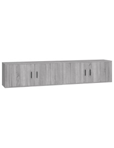 Mobili Porta TV a Parete 2 pz Grigio Sonoma 100x34,5x40 cm