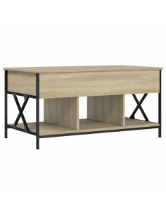 Tavolino Salotto Rovere Sonoma 100x55x50 cm Multistrato Metallo