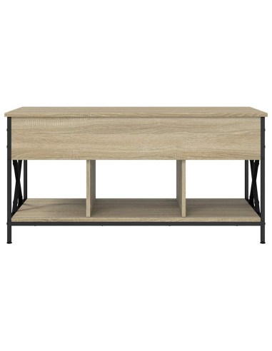 Tavolino Salotto Rovere Sonoma 100x55x50 cm Multistrato Metallo
