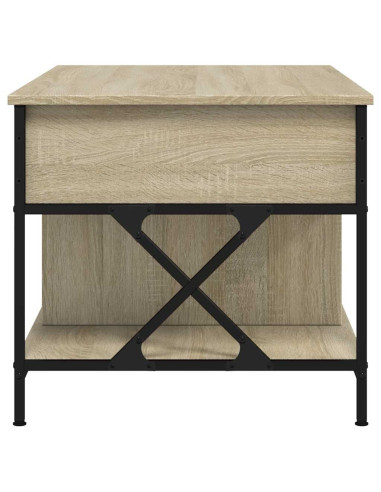 Tavolino Salotto Rovere Sonoma 100x55x50 cm Multistrato Metallo