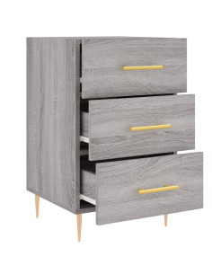 Comodino Grigio Sonoma 40x40x66 cm in Legno Multistrato