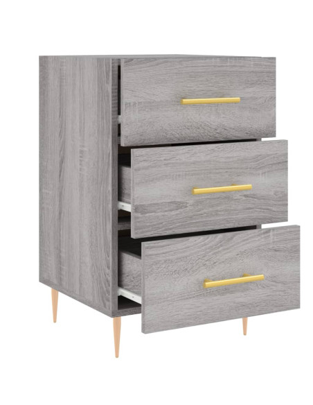 Comodino Grigio Sonoma 40x40x66 cm in Legno Multistrato