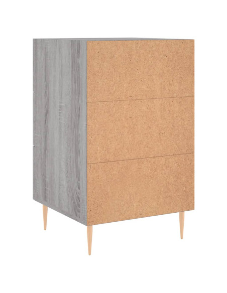 Comodino Grigio Sonoma 40x40x66 cm in Legno Multistrato