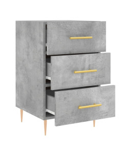 Comodino Grigio Cemento 40x40x66 cm in Legno Multistrato
