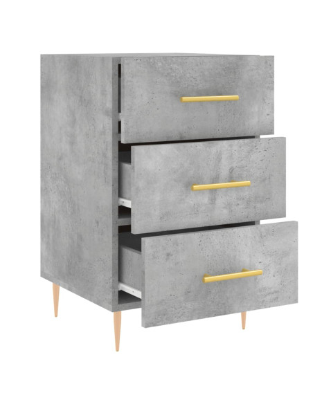 Comodino Grigio Cemento 40x40x66 cm in Legno Multistrato