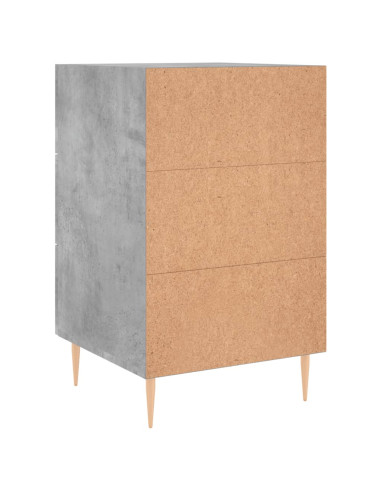 Comodino Grigio Cemento 40x40x66 cm in Legno Multistrato