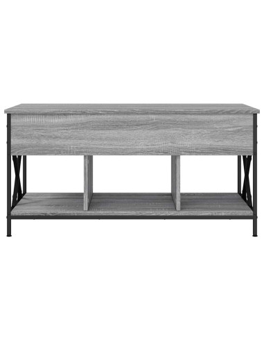 Tavolino Salotto Grigio Sonoma 100x55x50 cm Multistrato Metallo