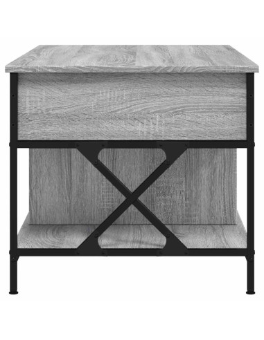 Tavolino Salotto Grigio Sonoma 100x55x50 cm Multistrato Metallo