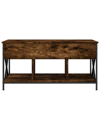 Tavolino Salotto Rovere Fumo 100x55x50 cm Multistrato e Metallo