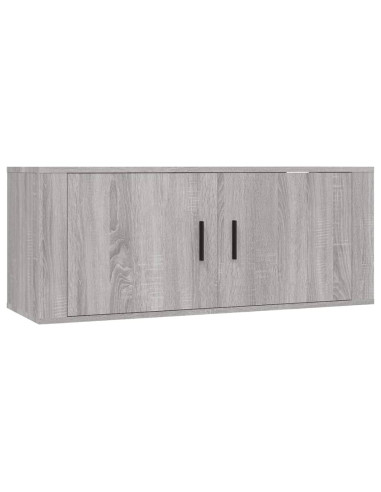Set Mobili Porta TV 2 pz Grigio Sonoma in Legno Multistrato