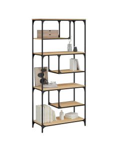 Libreria Rovere Sonoma 81x36x176 cm in Legno Multistrato 2
