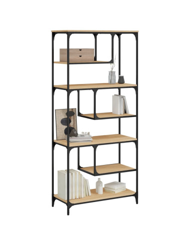 Libreria Rovere Sonoma 81x36x176 cm in Legno Multistrato