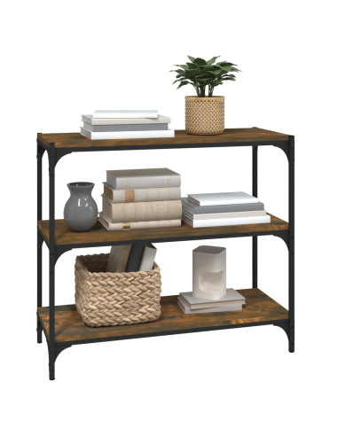 Libreria rovere fumo 80x33x70,5 cm Legno Multistrato e Acciaio