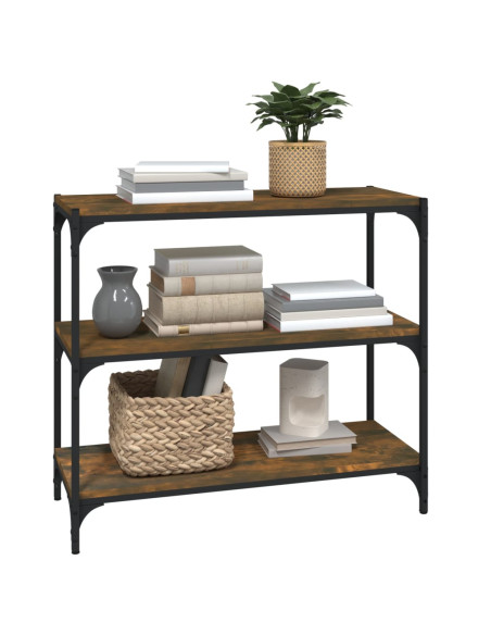 Libreria rovere fumo 80x33x70,5 cm Legno Multistrato e Acciaio