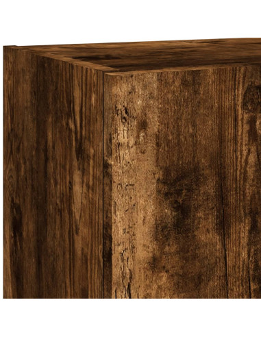 Mobili TV a Muro con LED 5pz Rovere Fumo in Legno Multistrato