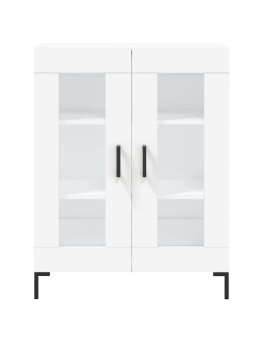 Credenza Bianca 69,5x34x180 cm in Legno Multistrato