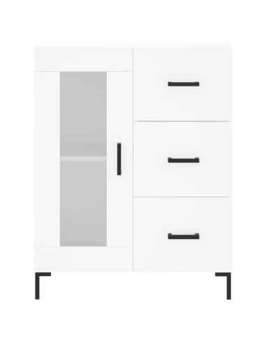 Credenza Bianca 69,5x34x180 cm in Legno Multistrato