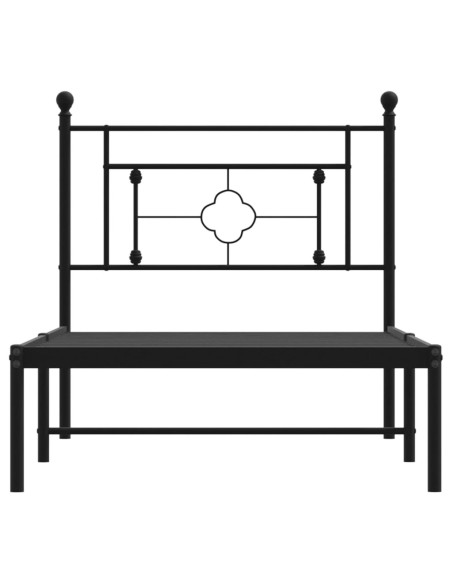 Giroletto con Testiera in Metallo Nero 90x190 cm