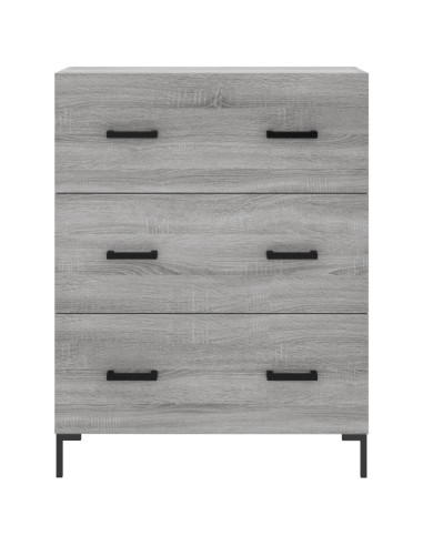 Credenza Grigio Sonoma 69,5x34x180 cm in Legno Multistrato