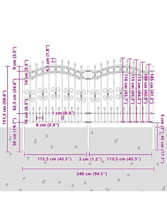 Recinzione per Giardino Grigio 240 x 166 cm