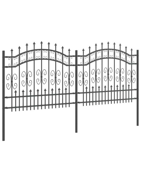 Recinzione da giardino Grigio 140 cm