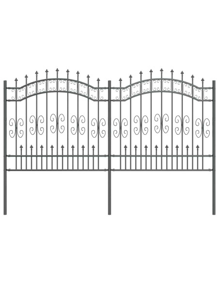Recinzione da giardino Grigio 165 cm
