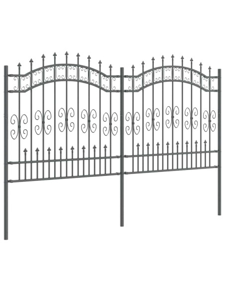 Recinzione da giardino Grigio 165 cm