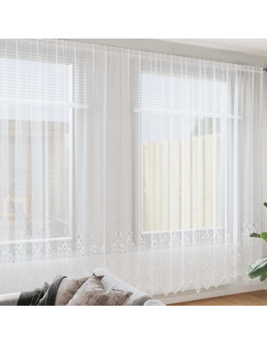 Tenda in Pizzo con tende Bianco 300 x 500 cm Poliestere
