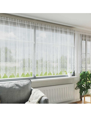 Tenda in Pizzo con tende Bianco 180 x 900 cm Poliestere