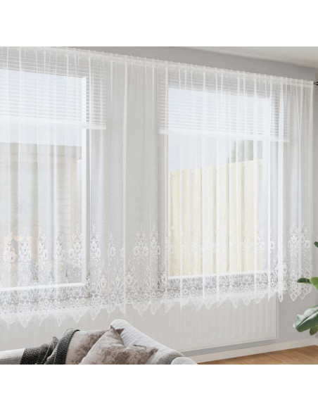 Tenda in Pizzo con tende Floreale Bianco 240x900cm Poliestere