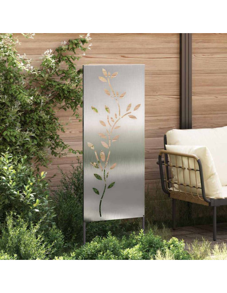 Pannello Decorativo da Giardino Argento 50 x 140 cm