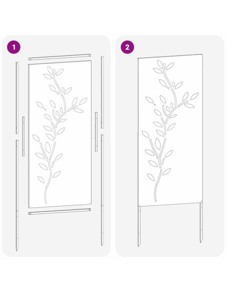 Pannello Decorativo da Giardino Argento 50 x 140 cm
