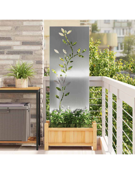 Pannello Decorativo da Giardino Argento 50 x 140 cm