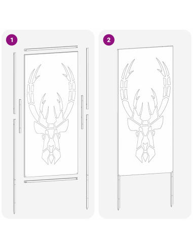 Schermo per privacy in giardino Stampa animale Nero 50 x 140 cm