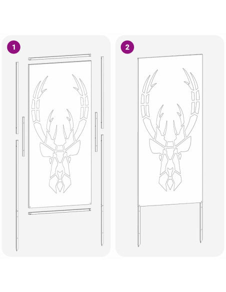 Pannello Decorativo da Giardino Argento 50 x 140 cm