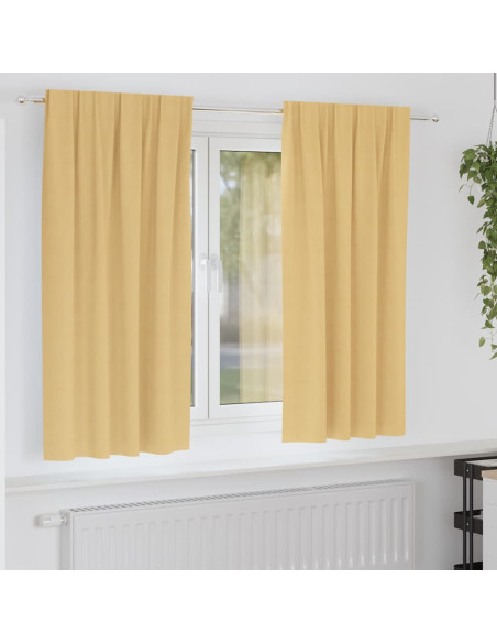 Tende con tende 2 pcs Beige Poliestere