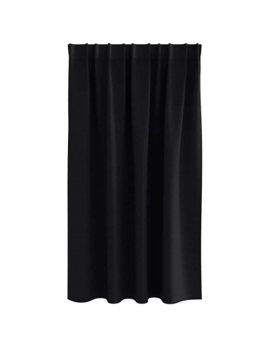 Tende Blackout con Anelli 2 pcs Nero 140 x 140 cm Poliestere