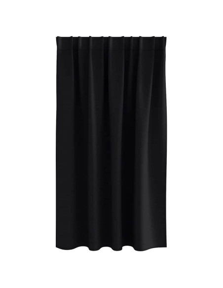 Tende Blackout con Anelli 2 pcs Nero 140 x 140 cm Poliestere